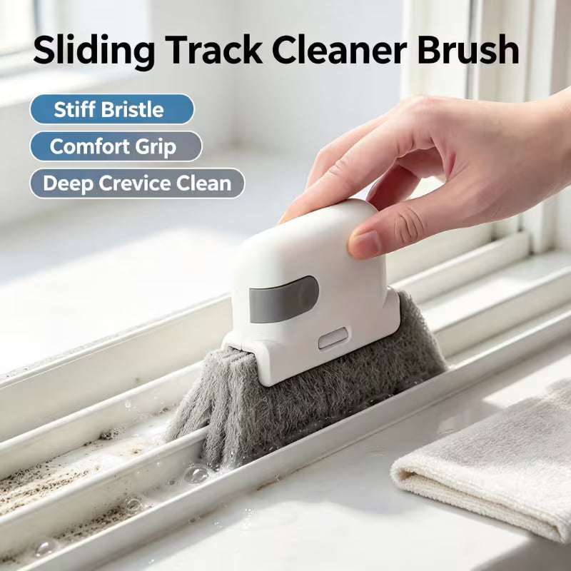 2pcs Window Track Gap Cleaning Brush, Slender Crevice Groove Cleaner for Sliding Door Kitchen Household Deep Tidying