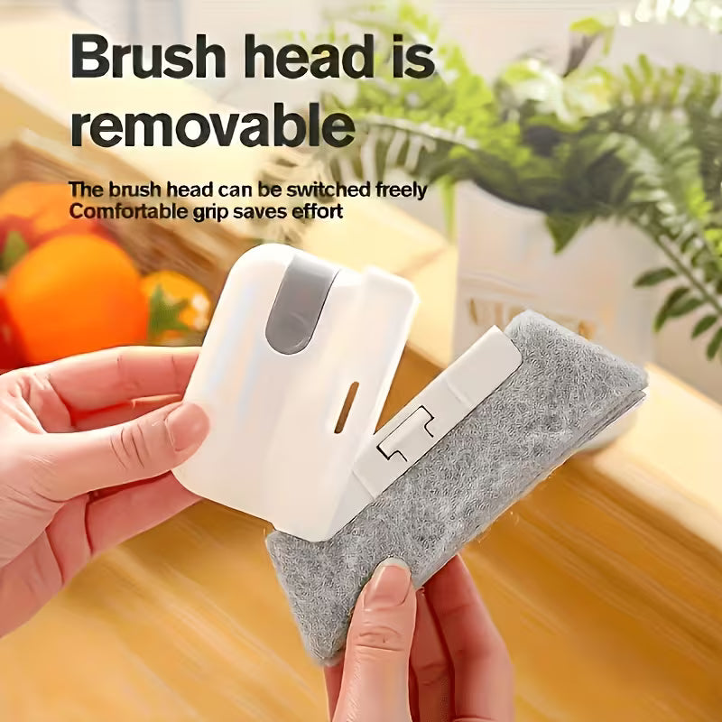 2pcs Window Track Gap Cleaning Brush, Slender Crevice Groove Cleaner for Sliding Door Kitchen Household Deep Tidying