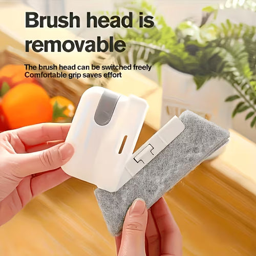2pcs Window Track Gap Cleaning Brush, Slender Crevice Groove Cleaner for Sliding Door Kitchen Household Deep Tidying