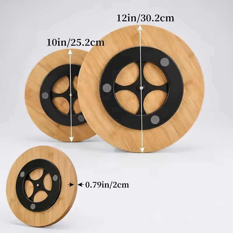 Direct Supply Natural Bamboo 360 Rotating Spice Rack Organizer Revolving Spice Rack Seasoning Storage Rack for Kitchen Use