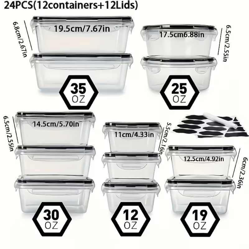 Refrigerator Storage Box Sealed And Leak-Proof, Bpa-Free, Reusable Lunch Box with Easy-To-Fasten Plastic Seal Box, Travel, Outdoor Picnic Kitchen Cabinet Organizing Set